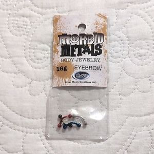 Morbid Metals Body Jewelry Colorful Curved Eyebrow Barbells NWT Size 16g